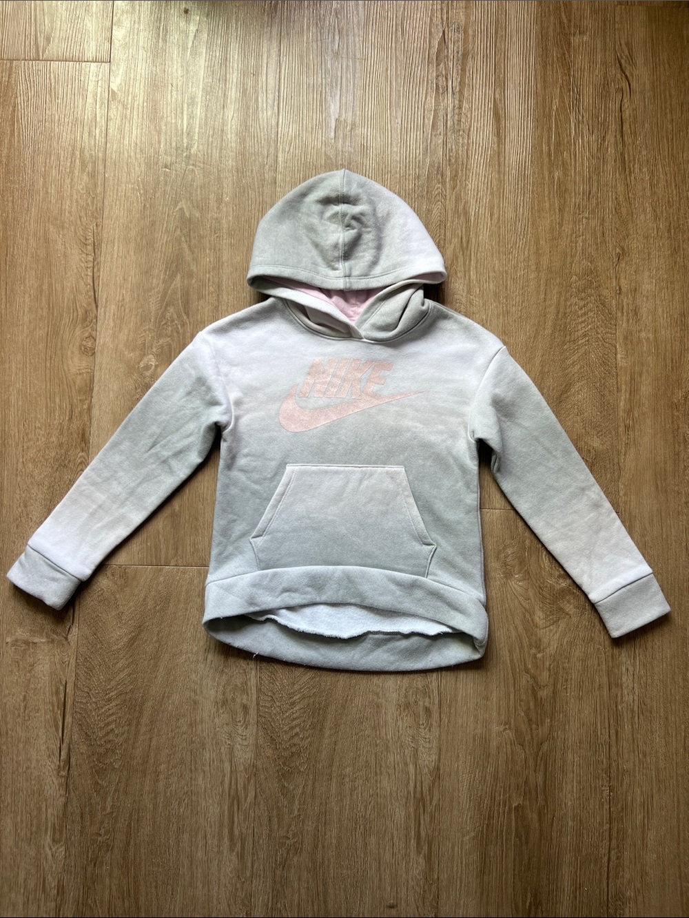 Nike Girls Pink & Gray Ombré Hooded Pullover Sweatshirt Size 6X